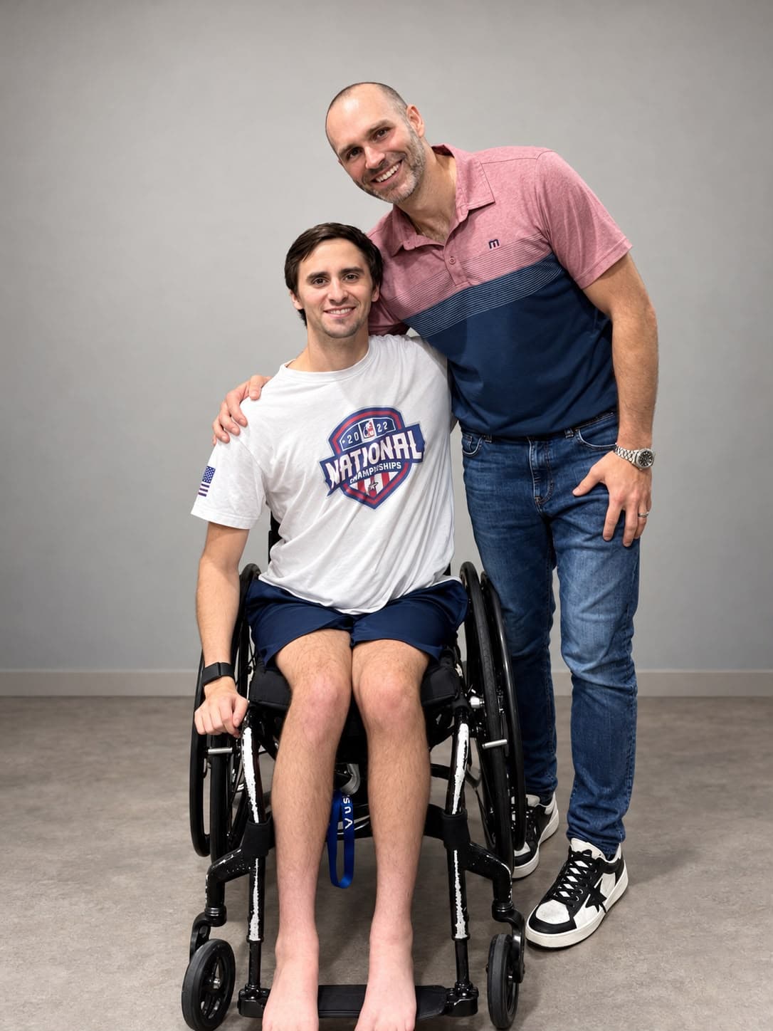 Dr. Daigle with a patient.