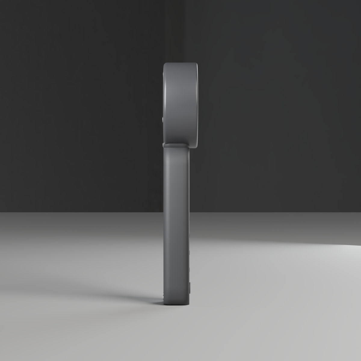 Side profile of the DRKD Retreat 21 with the LEDs off, showing the depth of the head and the handle.